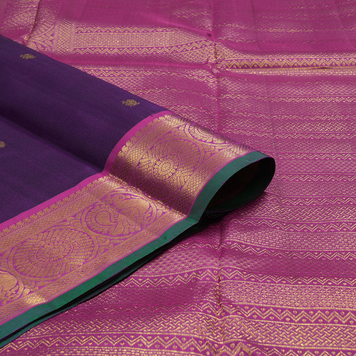Hayagrivas Handloom Purple Kanjivaram Silk Saree KBE2179A7-3