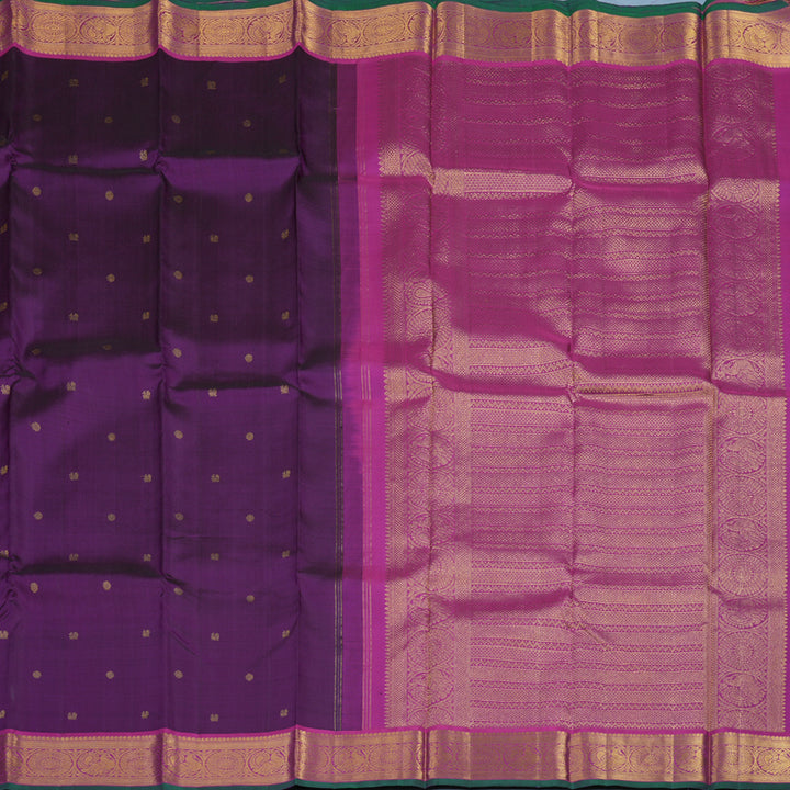 Hayagrivas Handloom Purple Kanjivaram Silk Saree KBE2179A7-3