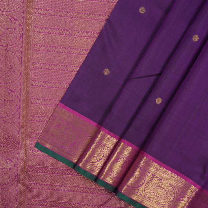 Hayagrivas Handloom Purple Kanjivaram Silk Saree KBE2179A7-3