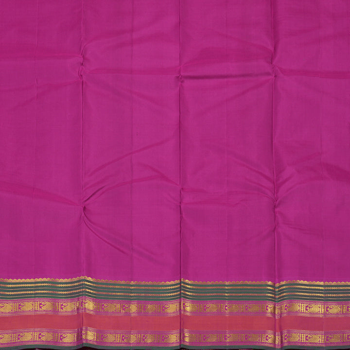 Hayagrivas Handloom Violet Kanjivaram Silk Saree with Magenta Border KBE2179A8-2