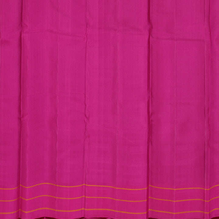 Hayagrivas Handloom Dark Green Kanjivaram Silk Saree with Pink Border KBE2180A10-2