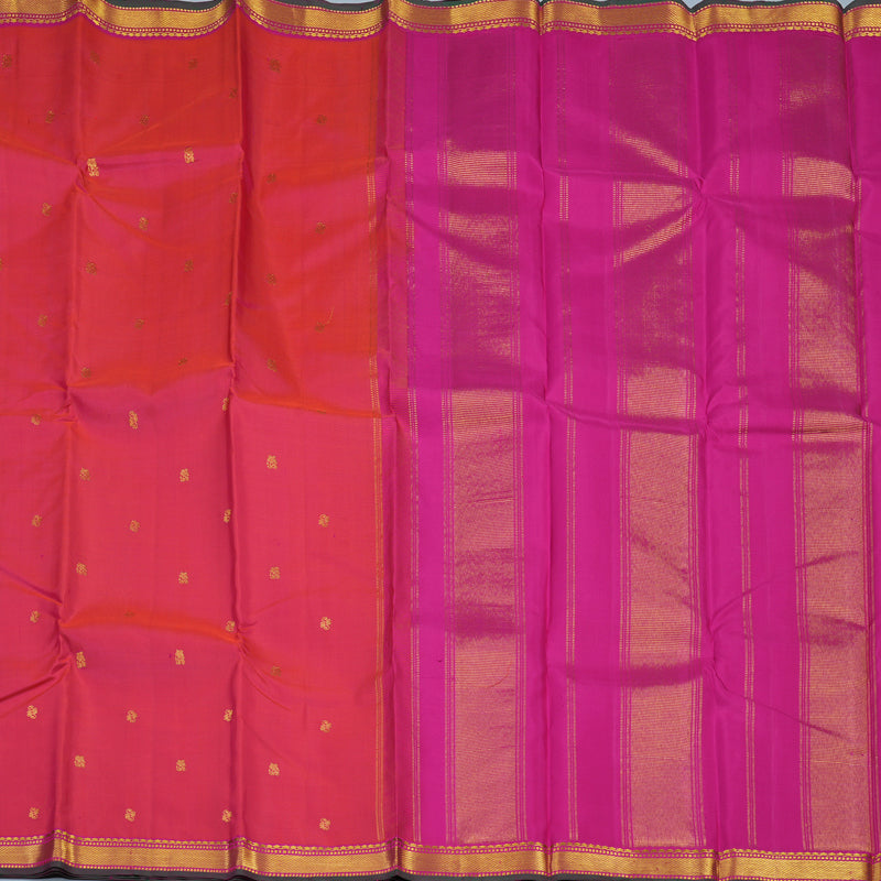 Hayagrivas Handloom Pink Kanjivaram Silk Saree with Magenta Border KBE2180A9-1