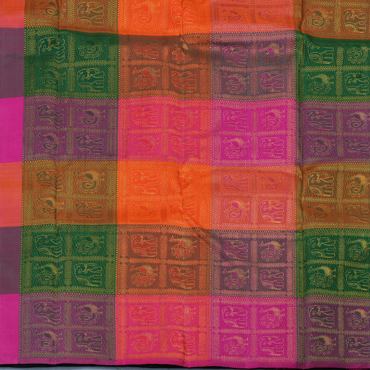 Hayagrivas Handloom Bottle Green Kanjivaram Silk Saree KBE2181A2-2