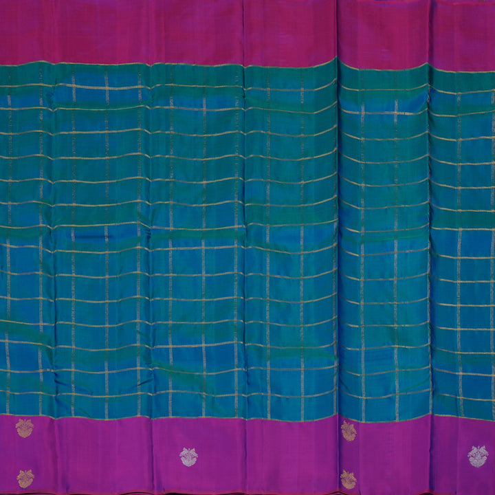 Hayagrivas Handloom Mayilkazhuthu Kanjivaram Silk Saree with Purple Border KBE2182A11-1