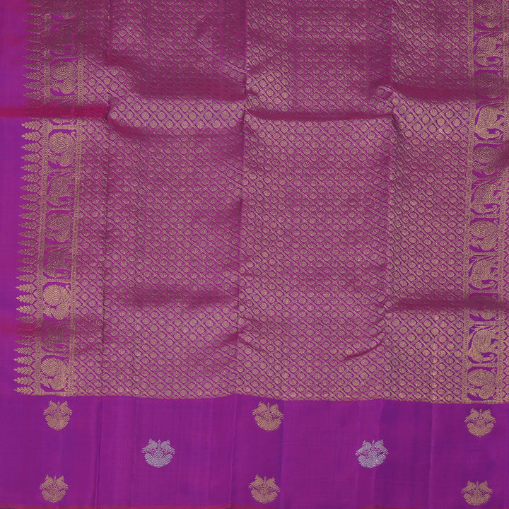 Hayagrivas Handloom Mayilkazhuthu Kanjivaram Silk Saree with Purple Border KBE2182A11-1