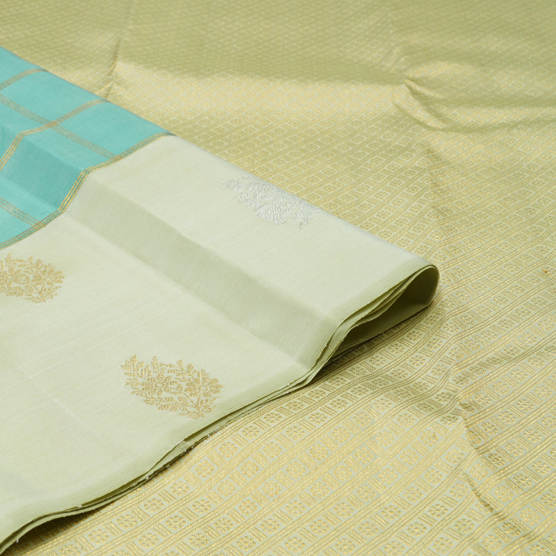 Hayagrivas Handloom Powder Blue Kanjivaram Silk Saree with Pista Green Border KBE2182A11-3