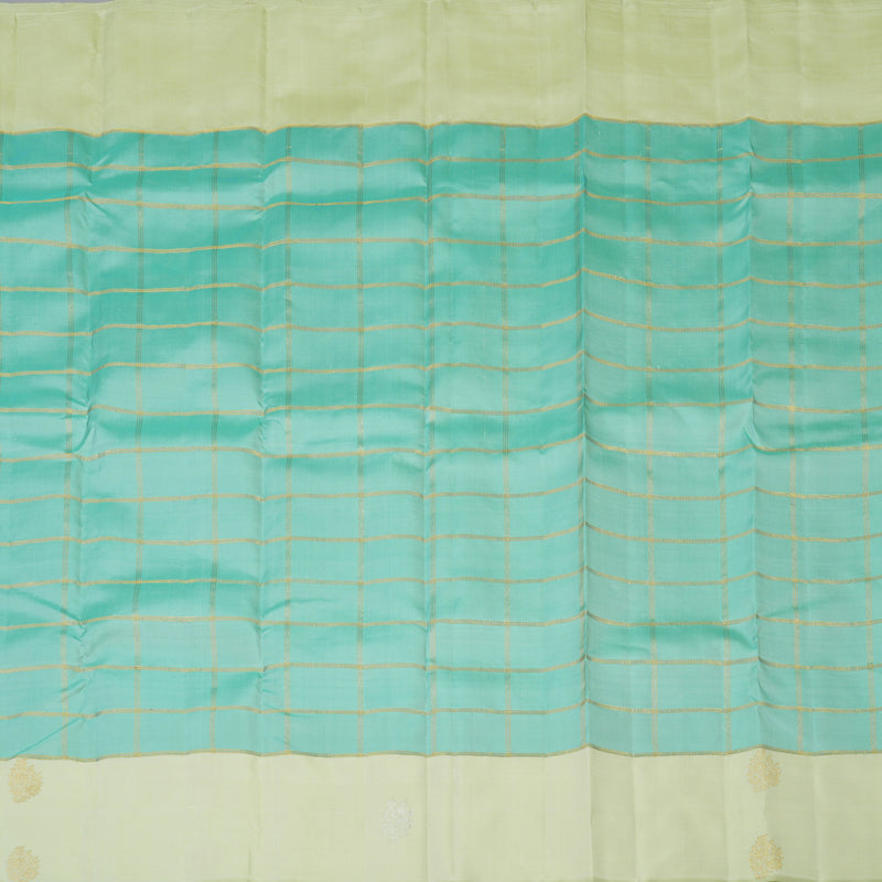 Hayagrivas Handloom Powder Blue Kanjivaram Silk Saree with Pista Green Border KBE2182A11-3