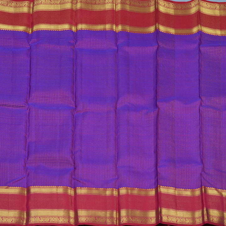 Hayagrivas Handloom Purple Kanjivaram Silk Saree with Pink Border KBE2182A12-3