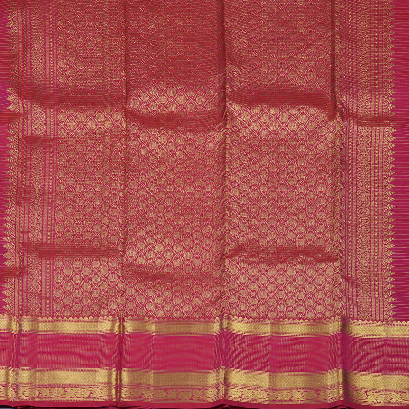 Hayagrivas Handloom Purple Kanjivaram Silk Saree with Pink Border KBE2182A12-3