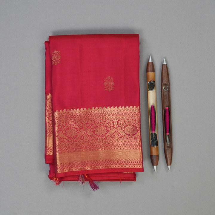 Hayagrivas Handloom Pink Kanjivaram Silk Saree KBE2182A5-7