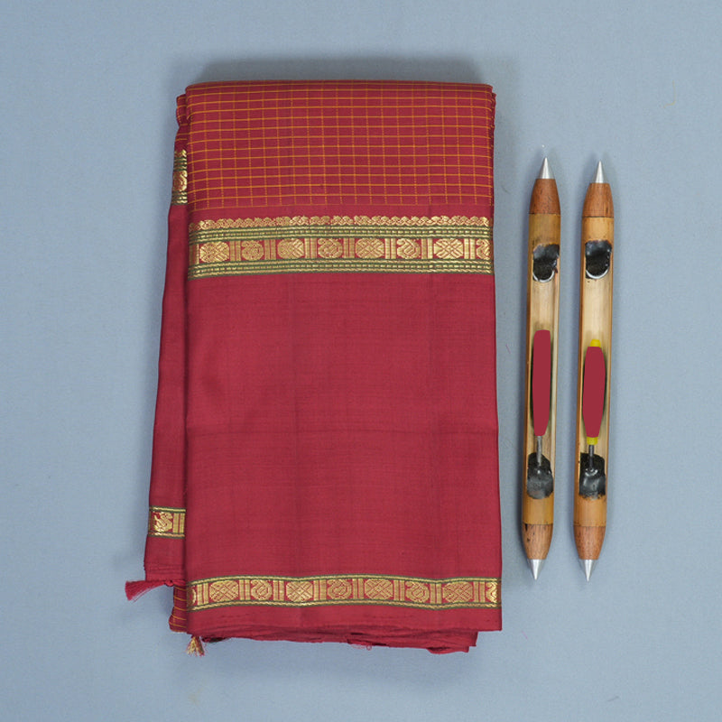 Hayagrivas Handloom Maroon Kanjivaram Silk Saree KBE2185A1-1