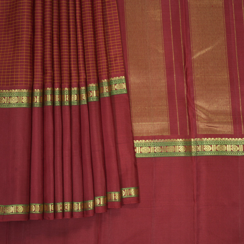 Hayagrivas Handloom Maroon Kanjivaram Silk Saree KBE2185A1-1