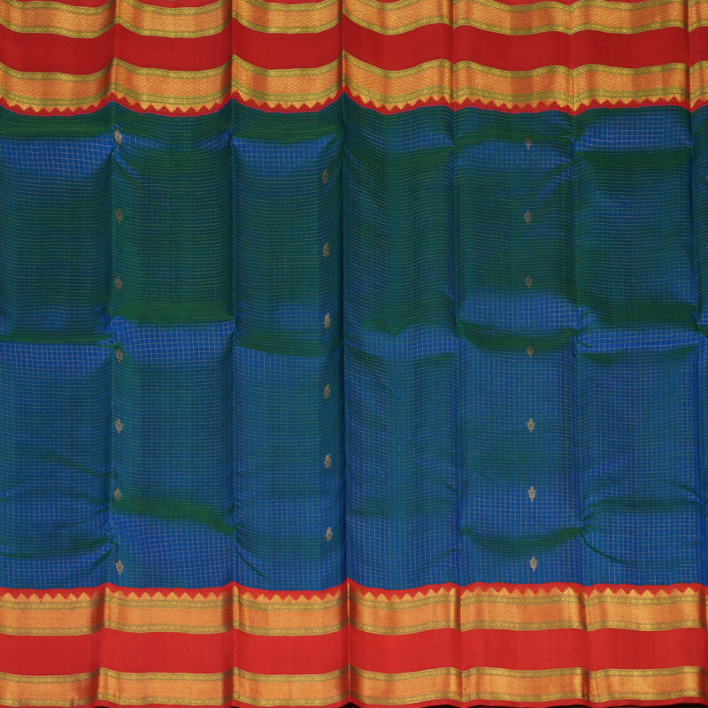 Hayagrivas Handloom Mayilkazhuthu Kanjivaram Silk Saree with Red Border KBE2185A8-1