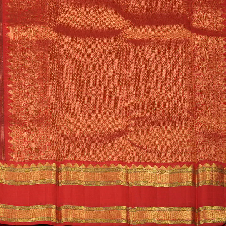 Hayagrivas Handloom Mayilkazhuthu Kanjivaram Silk Saree with Red Border KBE2185A8-1