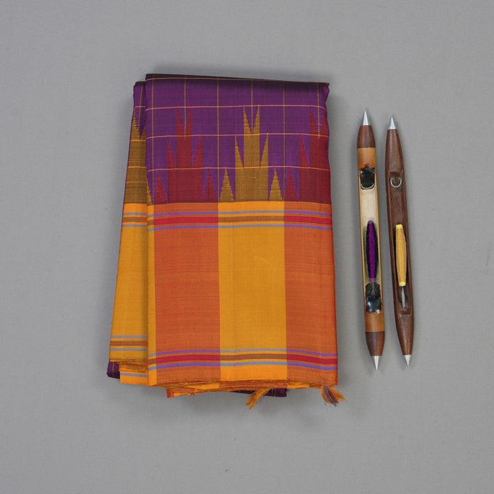 Hayagrivas Handloom Purple Kanjivaram Silk Saree KBE2185A9-1