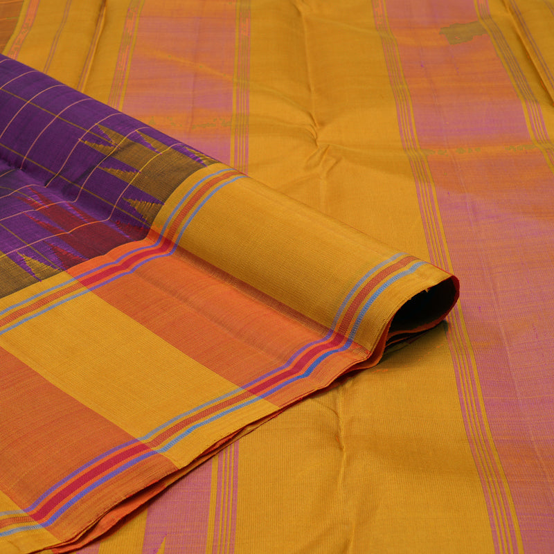 Hayagrivas Handloom Purple Kanjivaram Silk Saree KBE2185A9-1