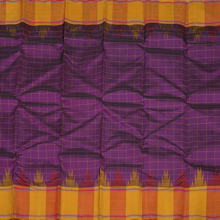 Hayagrivas Handloom Purple Kanjivaram Silk Saree KBE2185A9-1