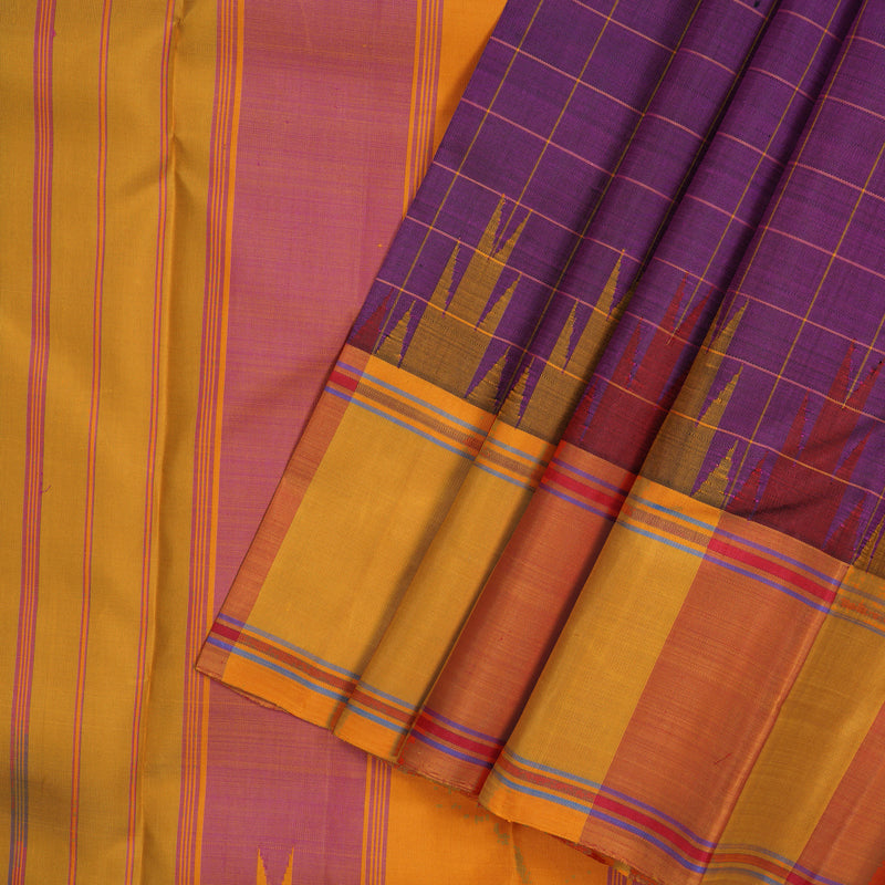 Hayagrivas Handloom Purple Kanjivaram Silk Saree KBE2185A9-1