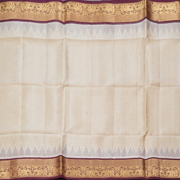 Hayagrivas Beige Handloom Soft Silk Saree KBE2189A1-4