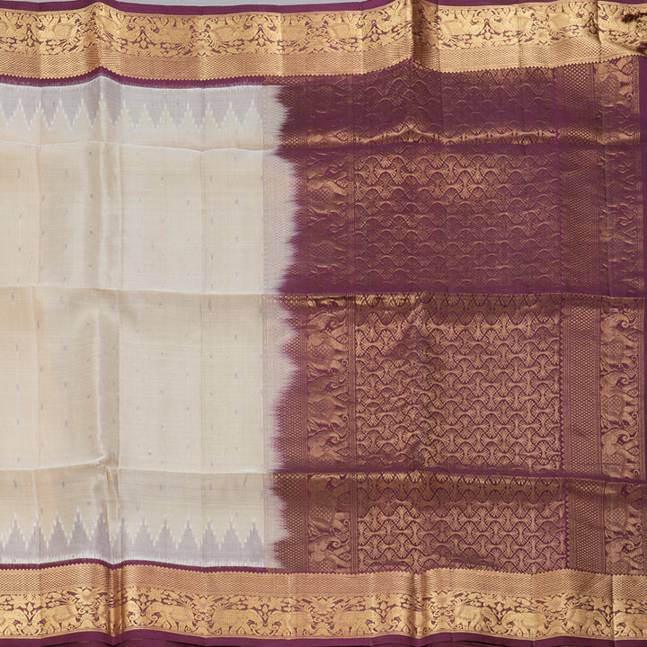 Hayagrivas Beige Handloom Soft Silk Saree KBE2189A1-4
