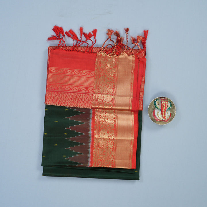 Hayagrivas Bottle Green Handloom Soft Silk Saree KBE2189A1-6