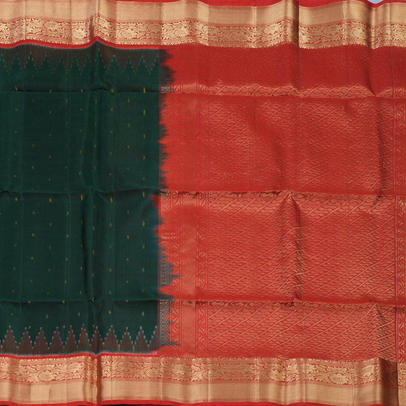 Hayagrivas Bottle Green Handloom Soft Silk Saree KBE2189A1-6