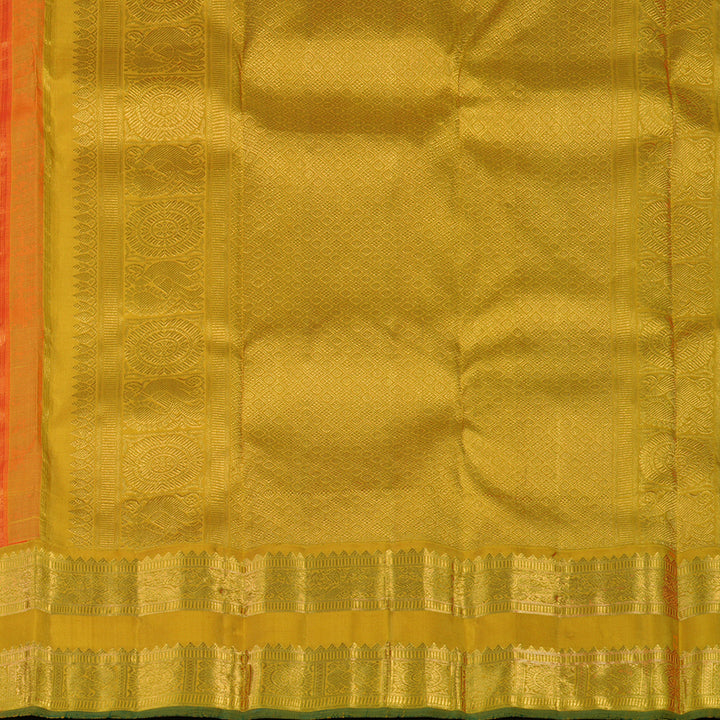 Hayagrivas Handloom Fanta Orange Kanjivaram Silk Saree with Gold Border KBE2193A2-1