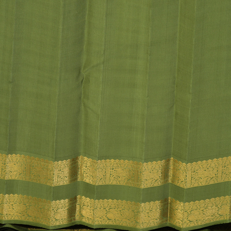 Hayagrivas Handloom Powder Blue Kanjivaram Silk Saree with Mild Mehandi Green Border KBE2193A2-2