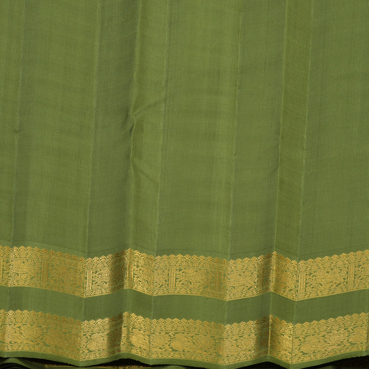 Hayagrivas Handloom Powder Blue Kanjivaram Silk Saree with Mild Mehandi Green Border KBE2193A2-2