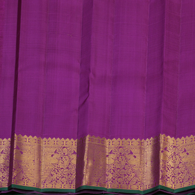 Hayagrivas Handloom Fanta Orange Kanjivaram Silk Saree with Purple Border KBE2193A5-2