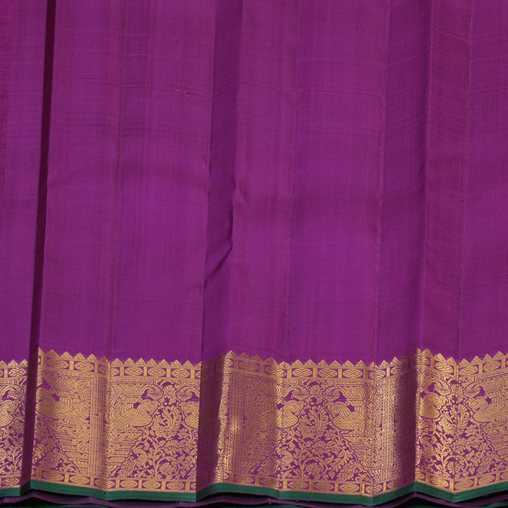 Hayagrivas Handloom Fanta Orange Kanjivaram Silk Saree with Purple Border KBE2193A5-2