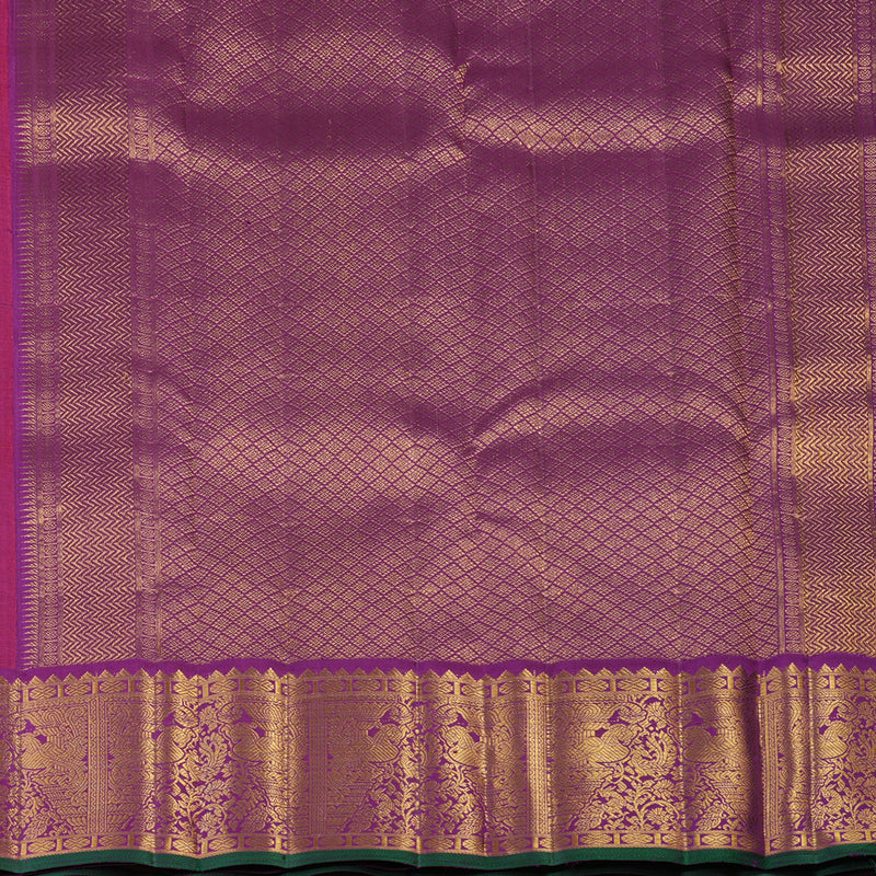 Hayagrivas Handloom Fanta Orange Kanjivaram Silk Saree with Purple Border KBE2193A5-2