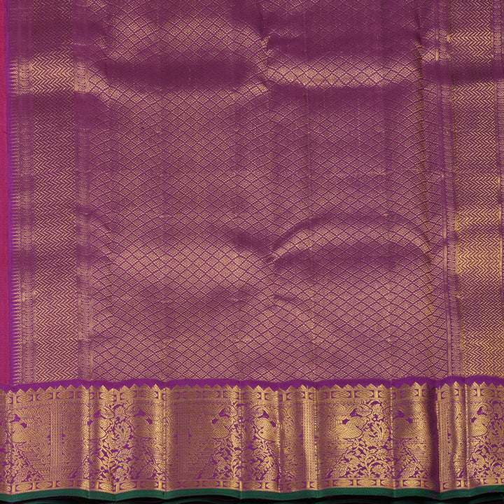 Hayagrivas Handloom Fanta Orange Kanjivaram Silk Saree with Purple Border KBE2193A5-2