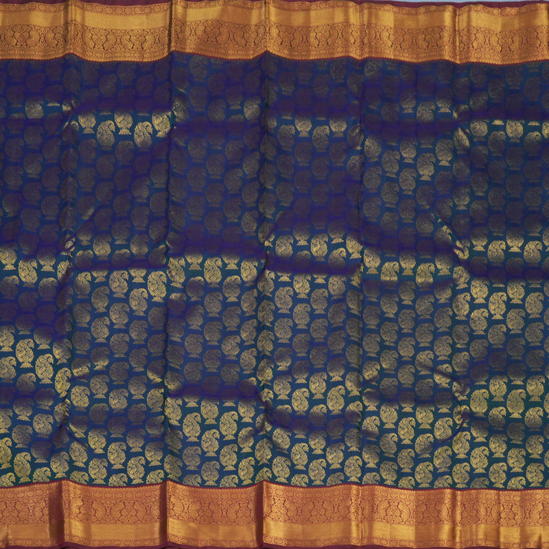Hayagrivas Handloom Mayilkazhuthu Kanjivaram Silk Saree with Maroon Border KBE2193A6-1