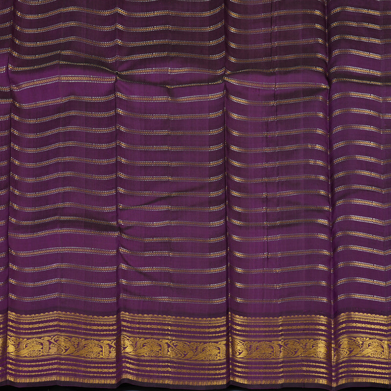 Hayagrivas Handloom Cream Kanjivaram Silk Saree with Purple Border KBE2194A19-1