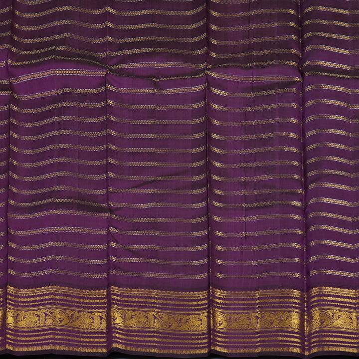 Hayagrivas Handloom Cream Kanjivaram Silk Saree with Purple Border KBE2194A19-1