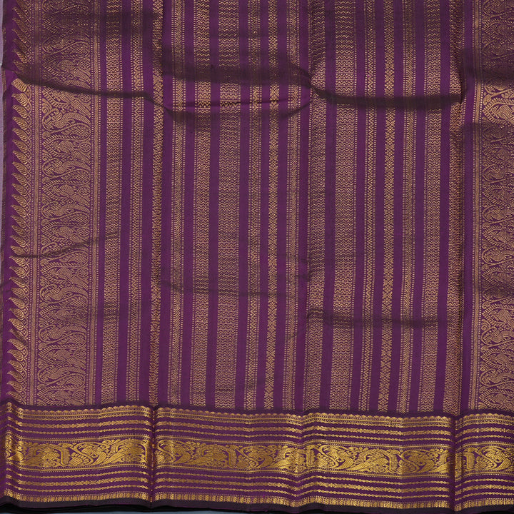 Hayagrivas Handloom Cream Kanjivaram Silk Saree with Purple Border KBE2194A19-1