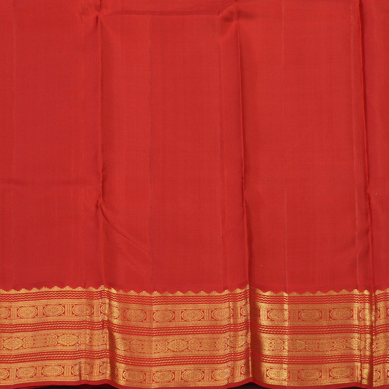 Hayagrivas Handloom Rama Green Kanjivaram Silk Saree with Red Border KBE2194A35-1