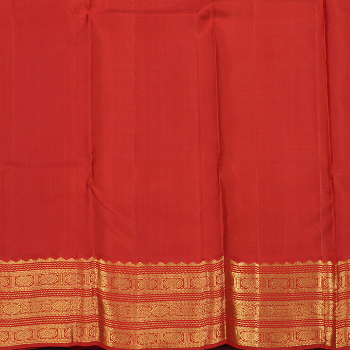 Hayagrivas Handloom Rama Green Kanjivaram Silk Saree with Red Border KBE2194A35-1