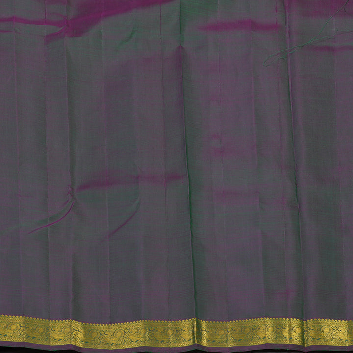 Hayagrivas Handloom Orange Kanjivaram Silk Saree with Mayilkazhuthu Border KBE2194A4-1