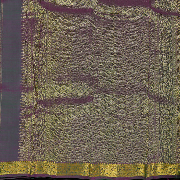 Hayagrivas Handloom Orange Kanjivaram Silk Saree with Mayilkazhuthu Border KBE2194A4-1