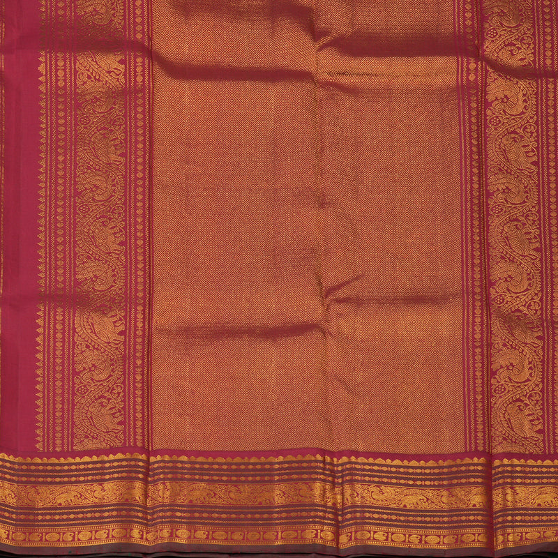 Hayagrivas Handloom Pista Green Kanjivaram Silk Saree with Maroon Border KBE2194A7-1