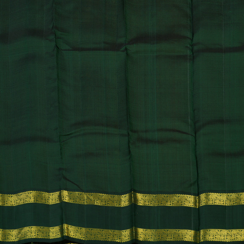 Hayagrivas Handloom Mambazham Orange Kanjivaram Silk Saree with Bottle Green Border KBE2197A7-1