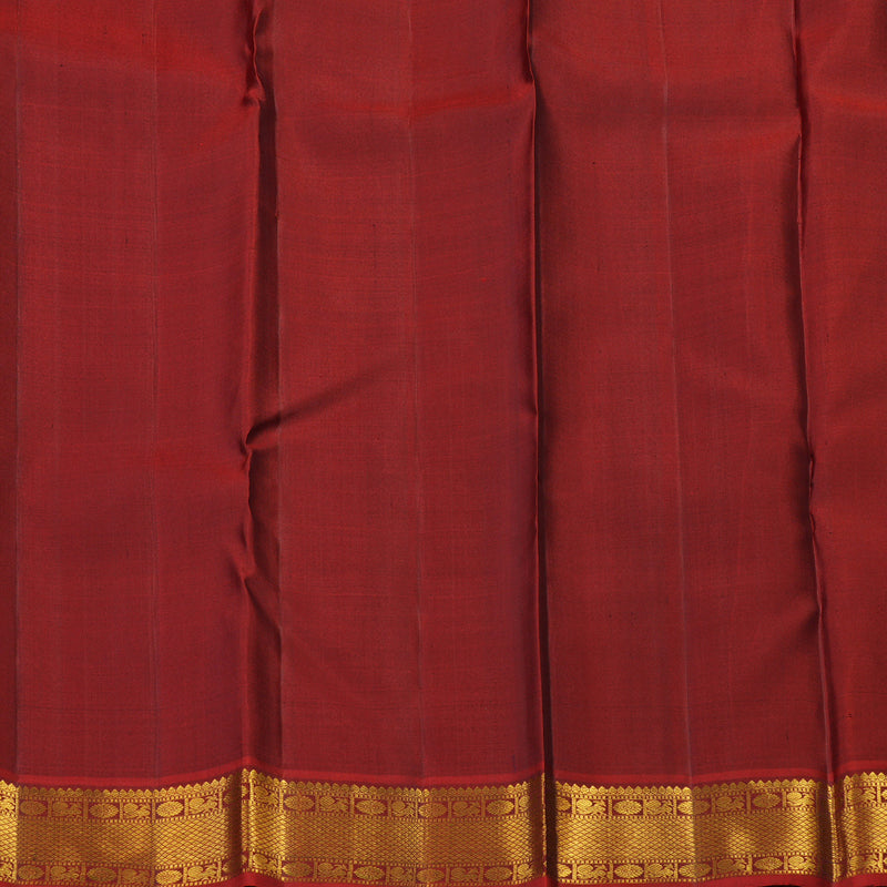 Hayagrivas Handloom Dark Brown with Wine Maroon  Kanjivaram Silk Saree KBE21D4-1