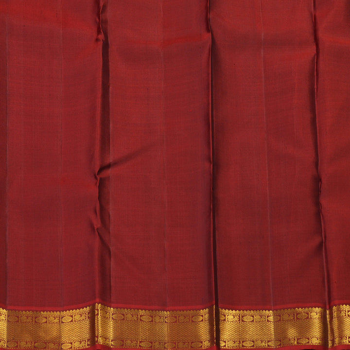 Hayagrivas Handloom Dark Brown with Wine Maroon  Kanjivaram Silk Saree KBE21D4-1