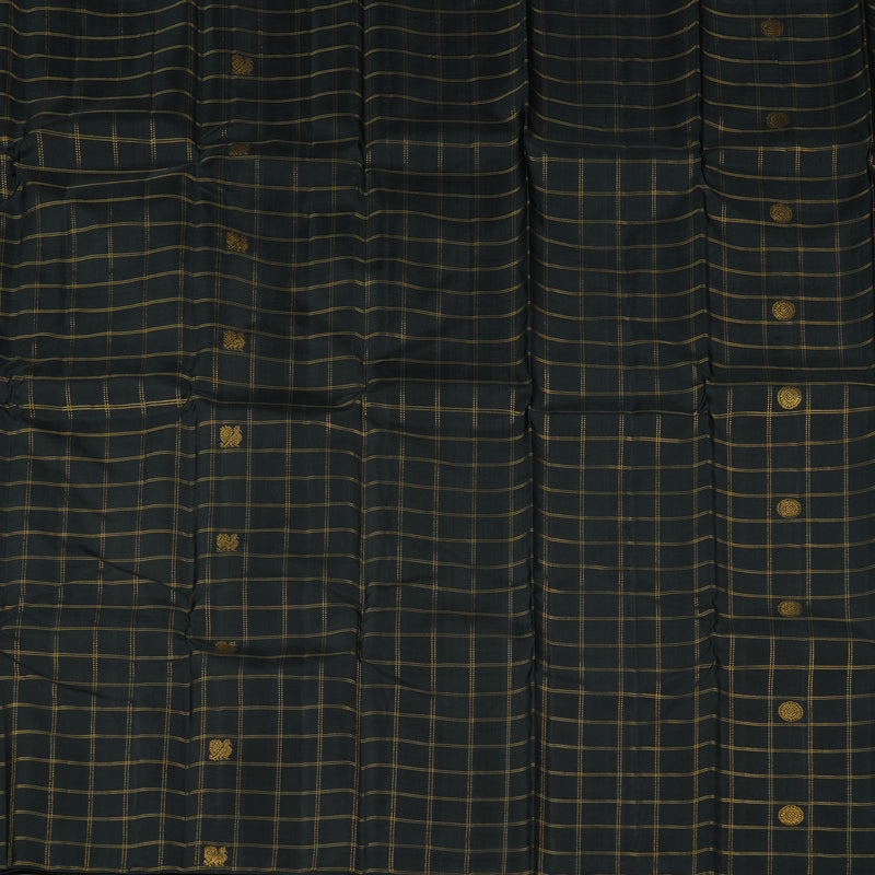 Hayagrivas Black Handloom Kanjivaram Silk Saree KBE21D4-3