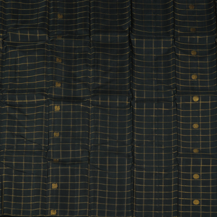 Hayagrivas Black Handloom Kanjivaram Silk Saree KBE21D4-3