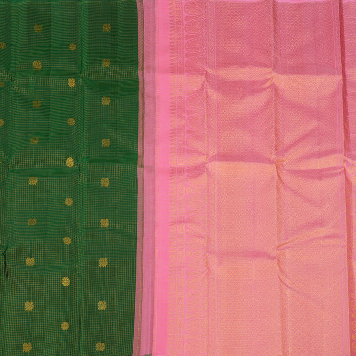 Hayagrivas Bottle Green Handloom Kanjivaram Silk Saree KBE21D5-4