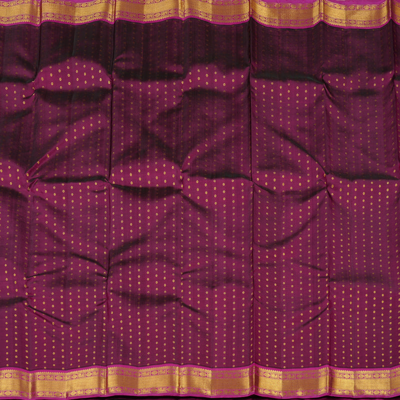 Hayagrivas Dark Purple Handloom Kanjivaram Silk Saree with Purplish Pink Border KBE21D6-5