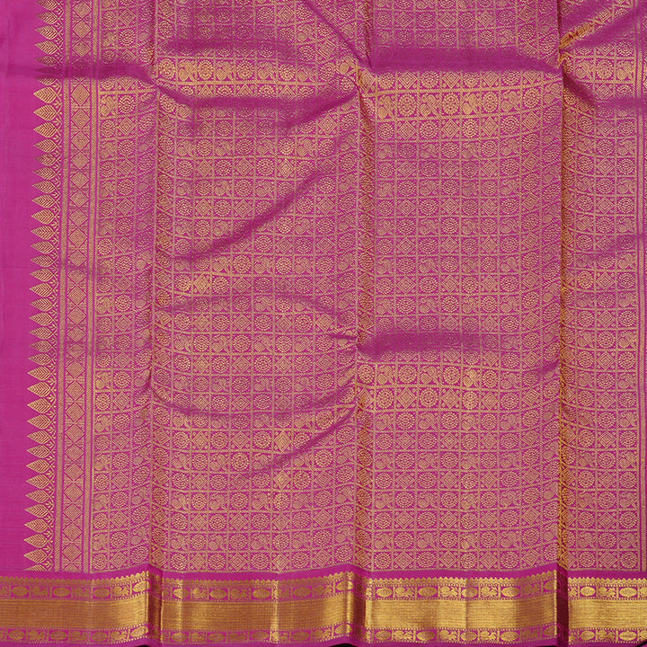 Hayagrivas Dark Purple Handloom Kanjivaram Silk Saree with Purplish Pink Border KBE21D6-5